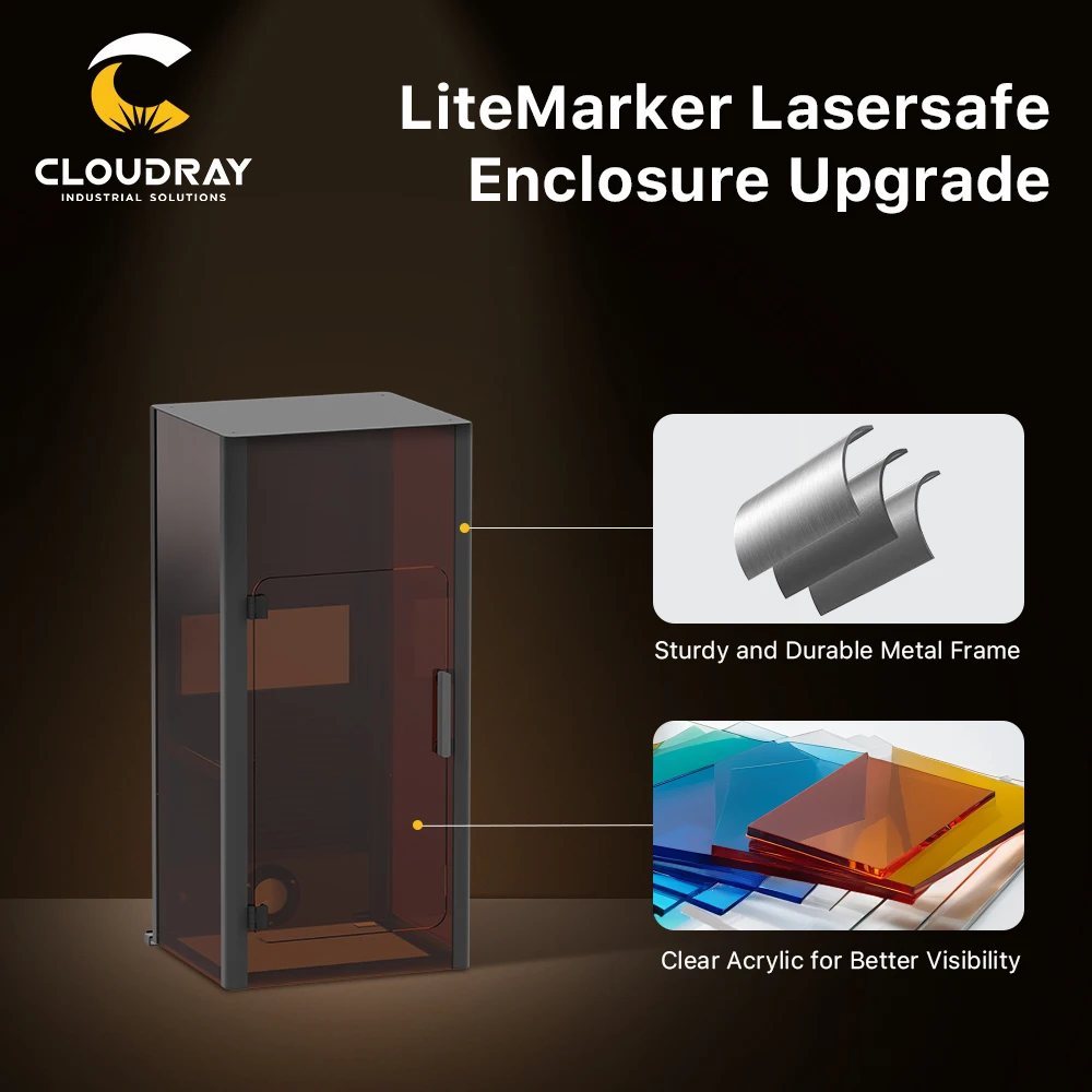 Cloudray Fiber Marking Machine Safety Enclosure LiteMarker Protective Cover for 500 Lift  Laser Protection With LED Light