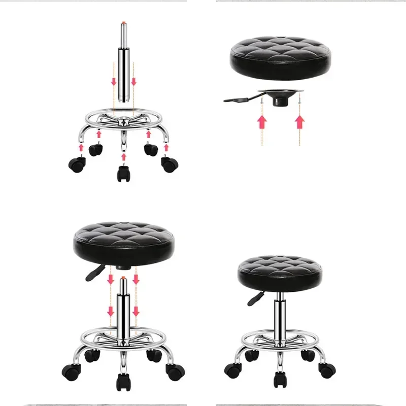 Professional Barber Chairs Home Furniture Beauty Manicure Salon Chair Hairdressing Esthetician Stool Red Lifting Rotation Stools