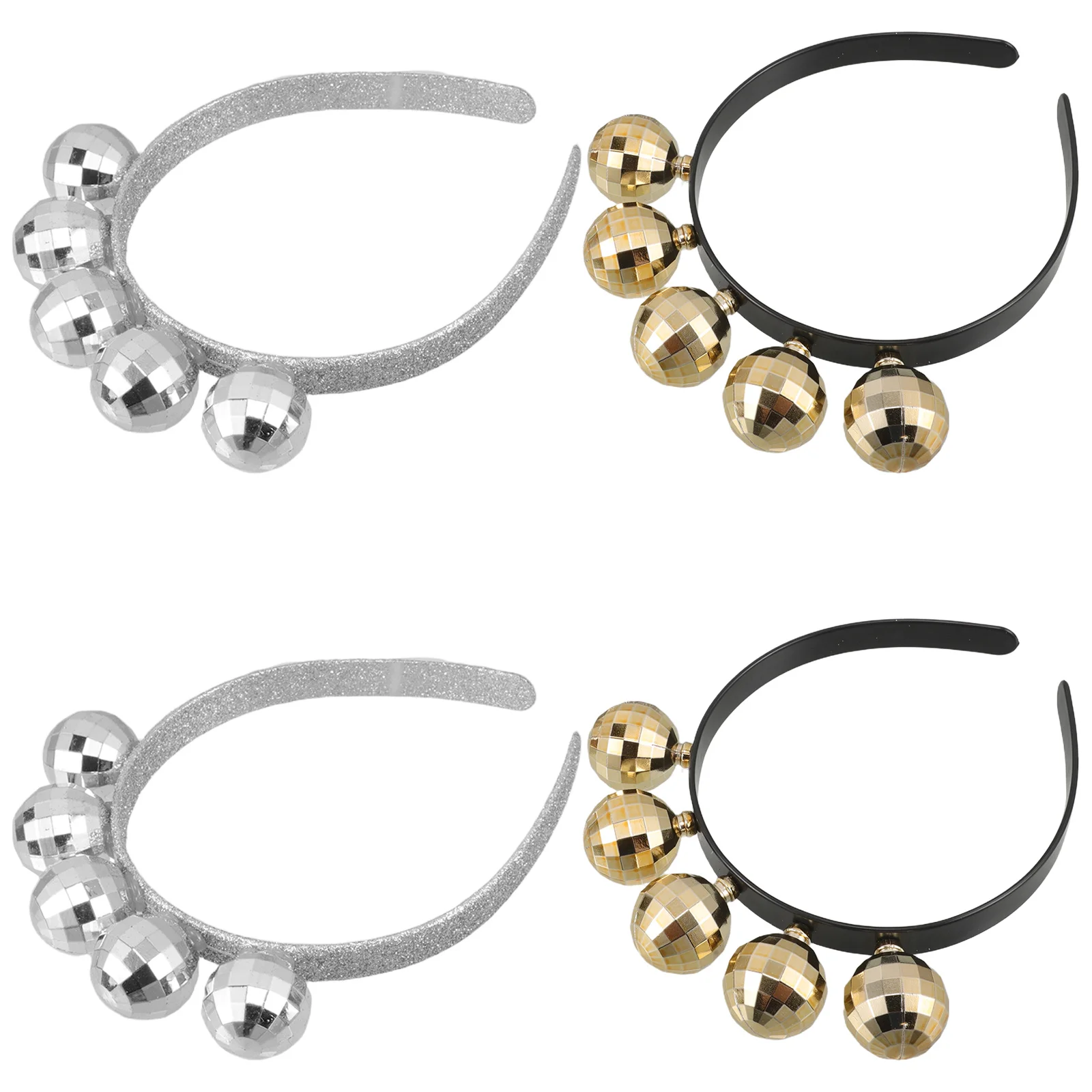 

4Pcs Disco Ball Headband Mirror Ball Hairbands Vintage 70S Party Accessories Graduation New Years Holiday Headgear