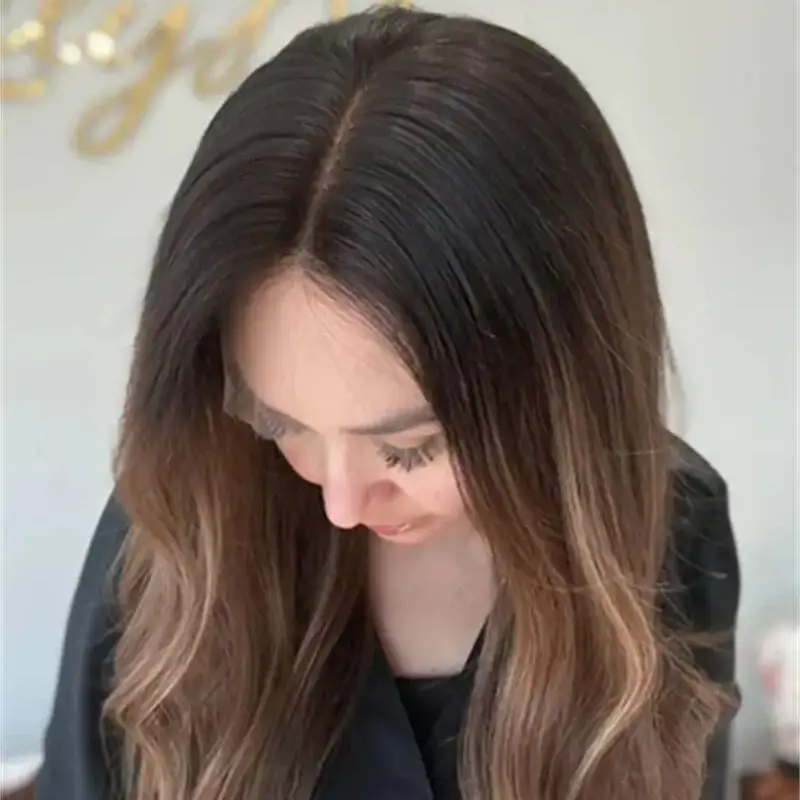 عالية الجودة شعر مستعار أومبير براون شقراء الاصطناعية HD الدانتيل شعر مستعار أمامي واقعية قبل قطعها شعري شعر مستعار صغير/كبير الحجم غطاء شعر مستعار للحفلات #1