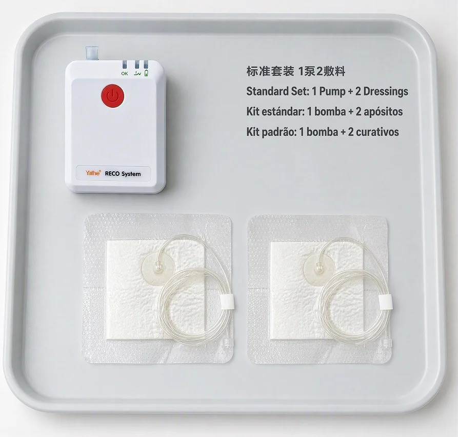 Medical Grade Negative Pressure Wound Dressing Kit NPWT System Multi-Site Disposable Vacuum Dressing for Clinical Wound Recovery