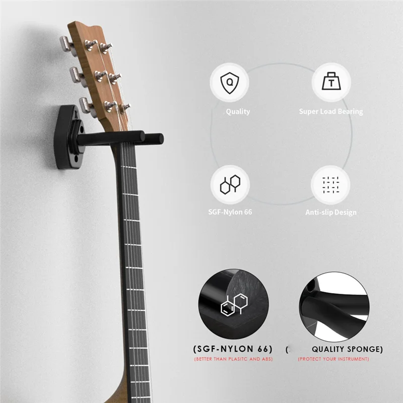 ABJM-soporte para guitarra, soporte de pared para guitarra, gancho para todos los tamaños, mandolina de bajo, Banjo, accesorios para ukelele