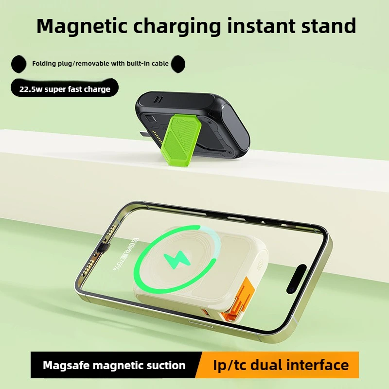New Magnetic Wireless Super Fast Charging 20000mAh Power Bank AC Plug Mobile Power Supply Suitable for IPhone Xiaomi Samsung view 3