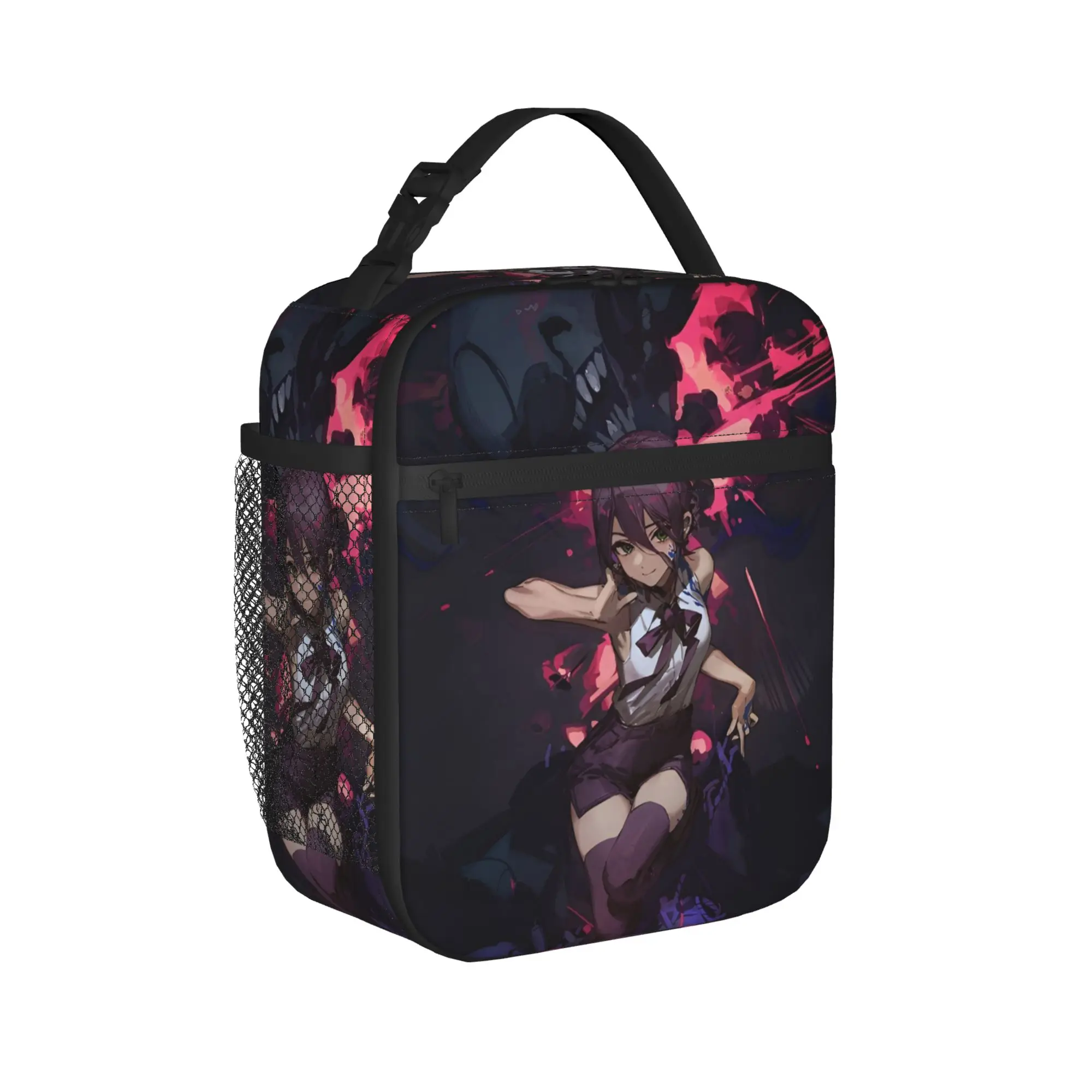 C-Chainsaws Man Reze Insulated Lunch Bag Leakproof Anime Movie Reusable Thermal Bag Tote Lunch Box Beach  Picnic Food Handbags