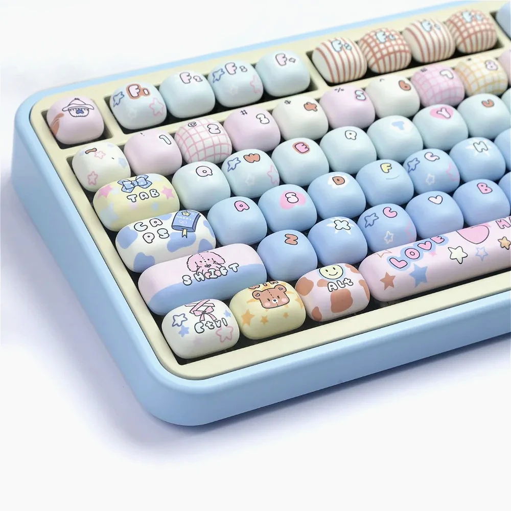 

Dollhouse theme MOG keycap 137 keys PBT blue, cute, suitable for gaming mechanical keyboard accessories