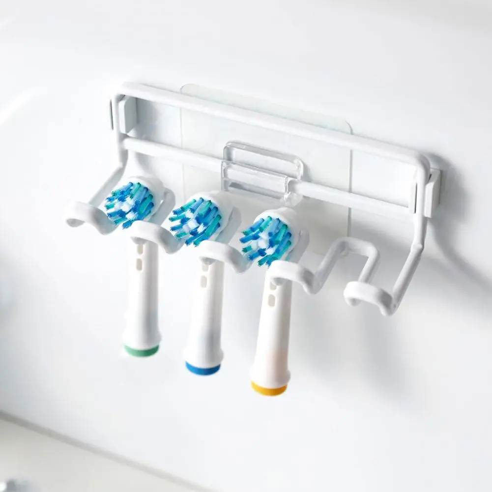 Desktop Metal Toothbrush Head Organizer Rack, Drill‑Free Wall‑Mount or Freestanding Bathroom Storage Holder