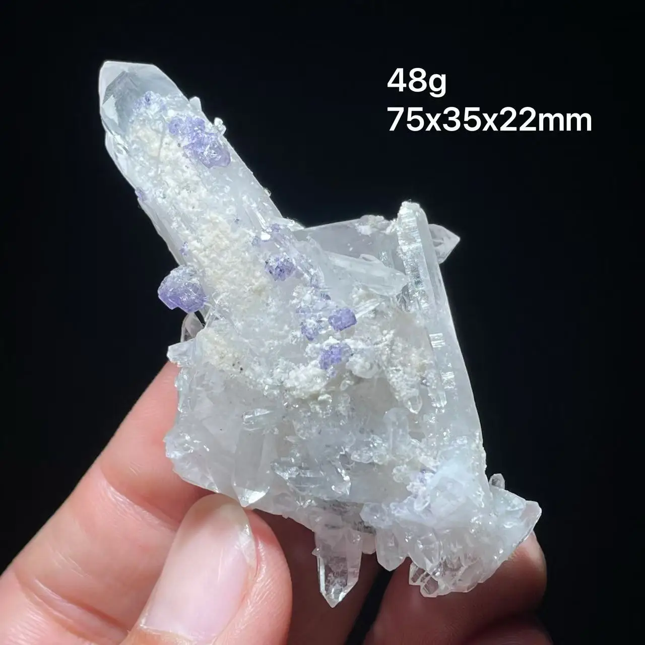 Natural Yaogangxian fluorite clean quartz UV blue symbiotic mineral specimen from Yaogangxian