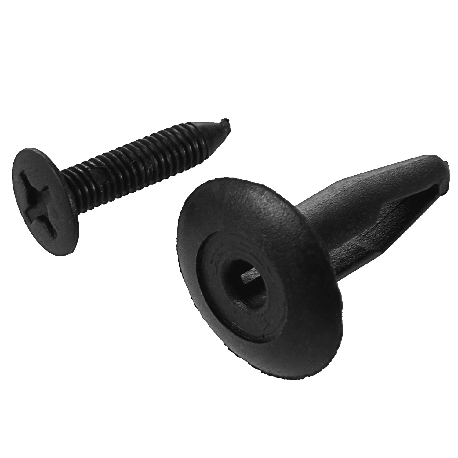 25Pcs Plastic Rivets Fastener Car Bumper Push Clips 32mm Long Black