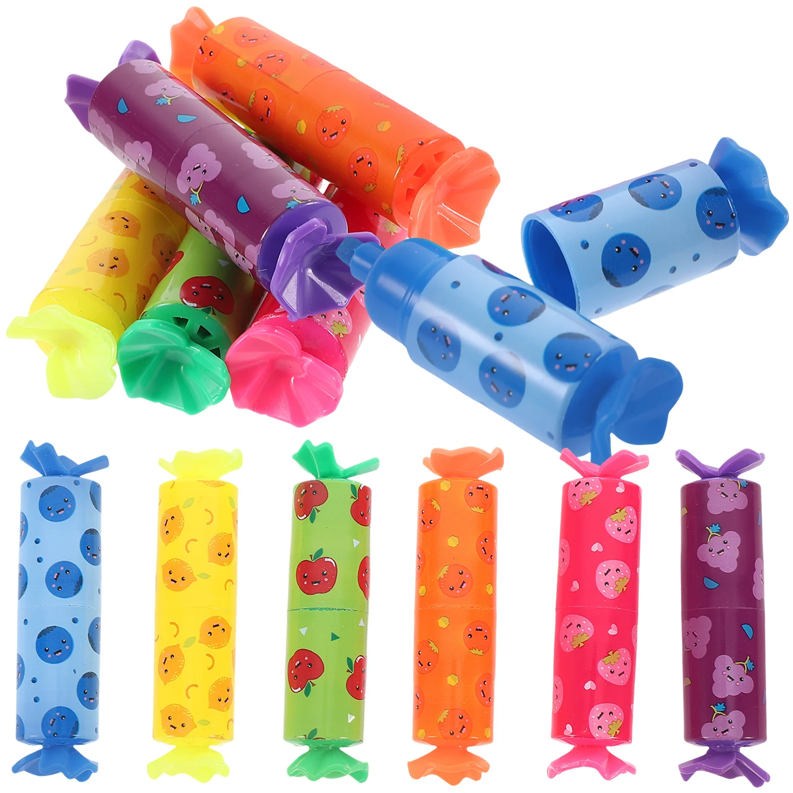 24pcs Mini Highlighters 6 Colors Set Bookmark Markers Cartoon Pens for School Office Journal Drawing Note