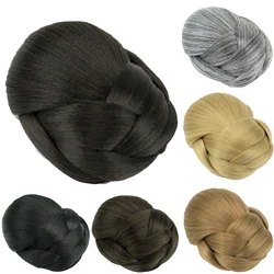 Synthetic Hair Braided Chignon Clip In Fake Hair Bun Cover Donut Hairpieces Headwear Hair Accessories for Women