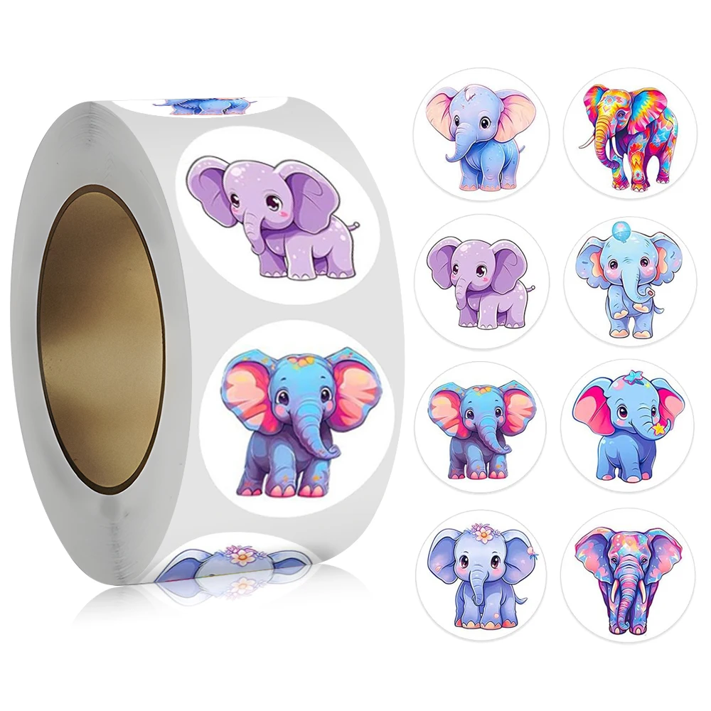 

100-500pcs Elephant Animal Stickers Creative DIY Stickers Envelope Sealing Stickers Children Reward Decor Stickers Stationery