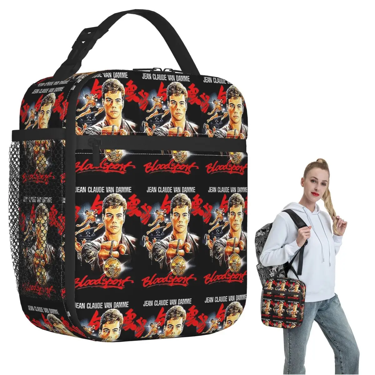 

Bloodsport - Jean Claude Van Damme Frank Dux Insulated Lunch Bag for Women Kids Portable Food Boxes Thermal Lunch Box Tote