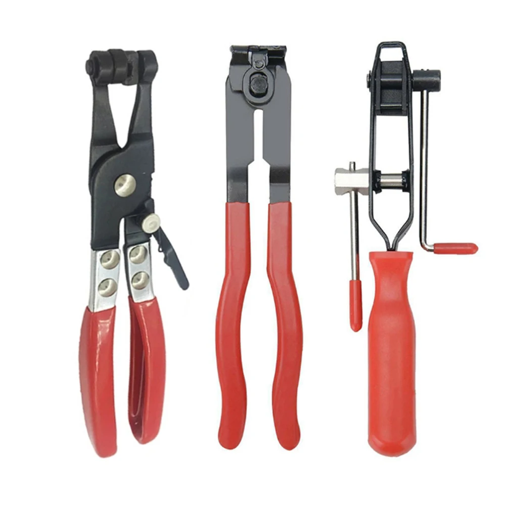 Fuel Clamp Pliers Car Banding Pliers Comfortable Double Dipped Handles Crimps And Flattens Clamps Color Red Garage Tool