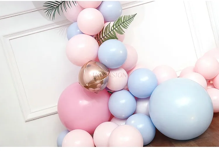 Cadena de globos de macarrón, escena de boda, fondo de fiesta de cumpleaños, pared, tienda, decoración de fiesta de apertura