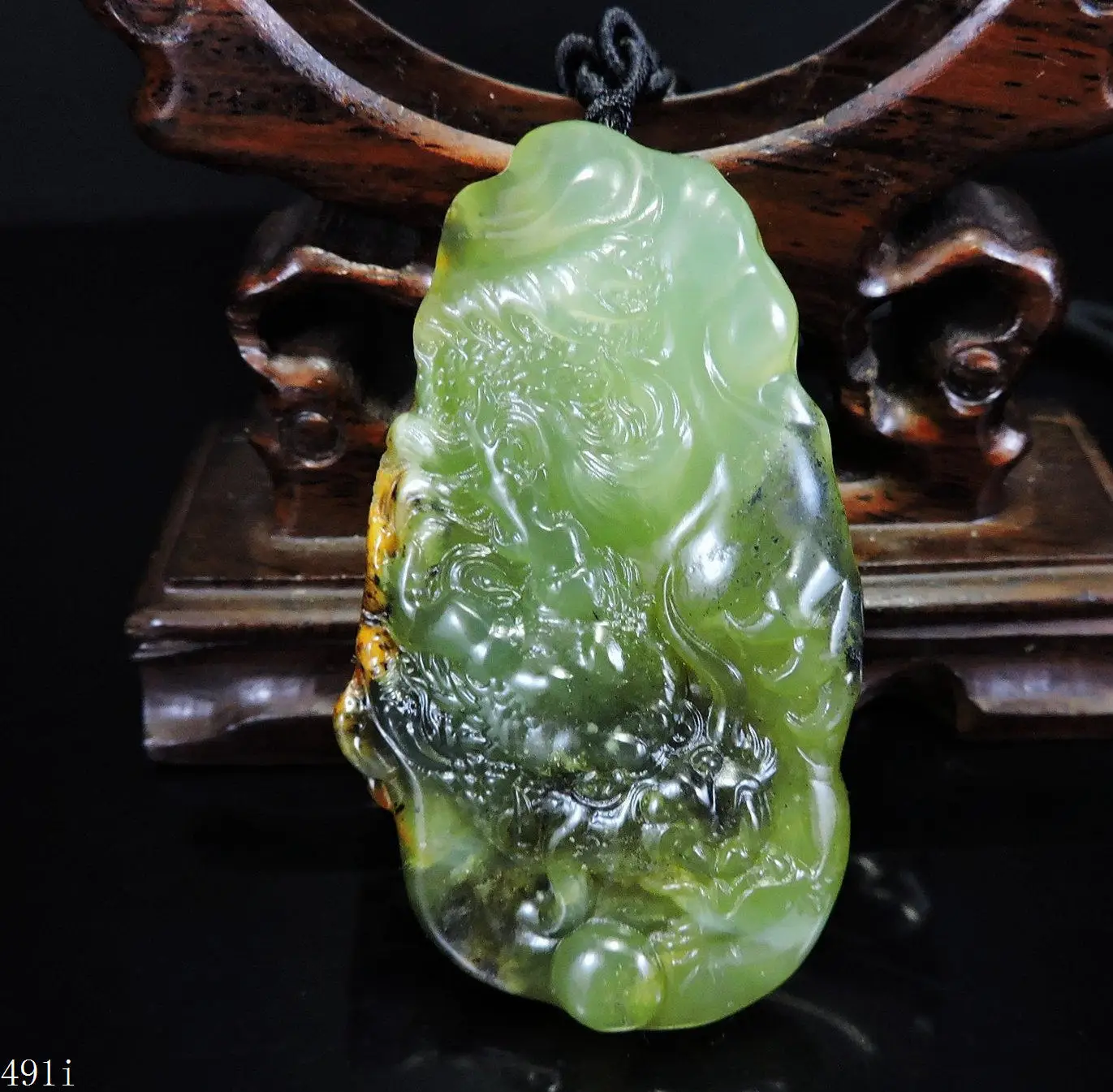 Jade Jewelry Natural Jade Pendant Necklace Hand-Carved dragon Jadeite Necklace Pendant Gift No Treatment 491i