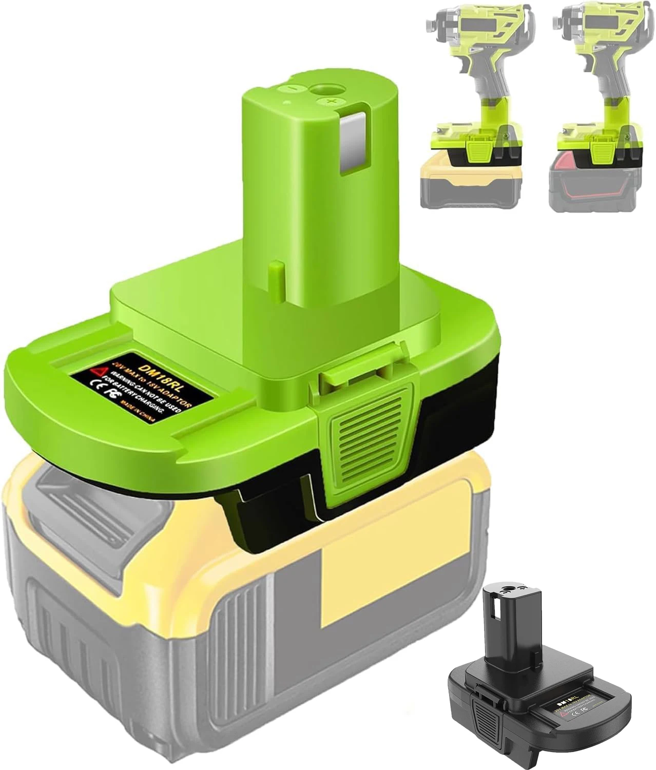 

battery adapter converter with a USB port for Dewalt 20V & Milwaukee18V battery and convert for Ryobi 18V lithium -ion battery