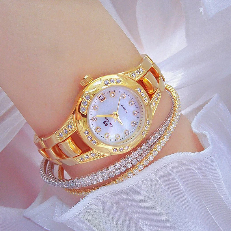 

Модные женские часы, летние нежные кварцевые наручные часы с розовой цепочкой и бриллиантами, круглый календарь с циферблатом, женские часы