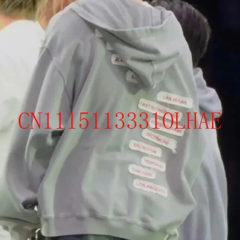 Grauer Vintage-Hoodie ARIRANG WORLD TOUR Tour, trendiges Outfit, Kapuzen-Cardigan-Jacke