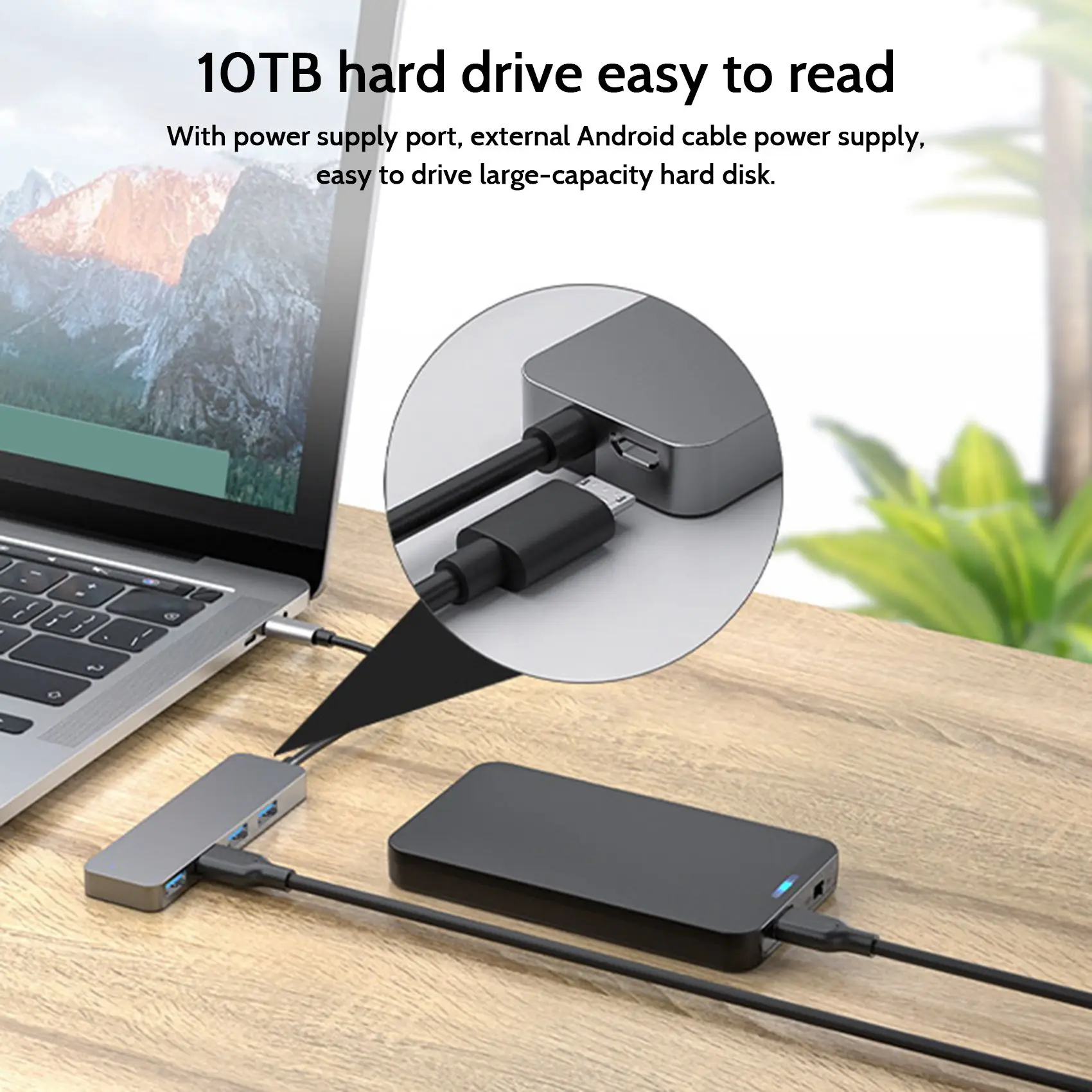 Type C Hub 4 Poorten Usb 3.0 Adapter Splitter 5Gbps High-Speed Transmissie Docking Station Voor Laptops