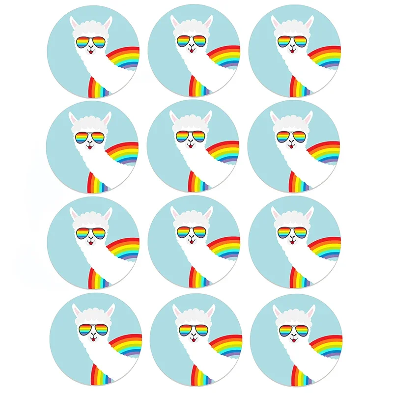 Llama Cactus Stickers Adhesive Stickers DIY Decoration Cartoon Cute Alpaca Birthday Mexican Party Decoration Sticker Supplies