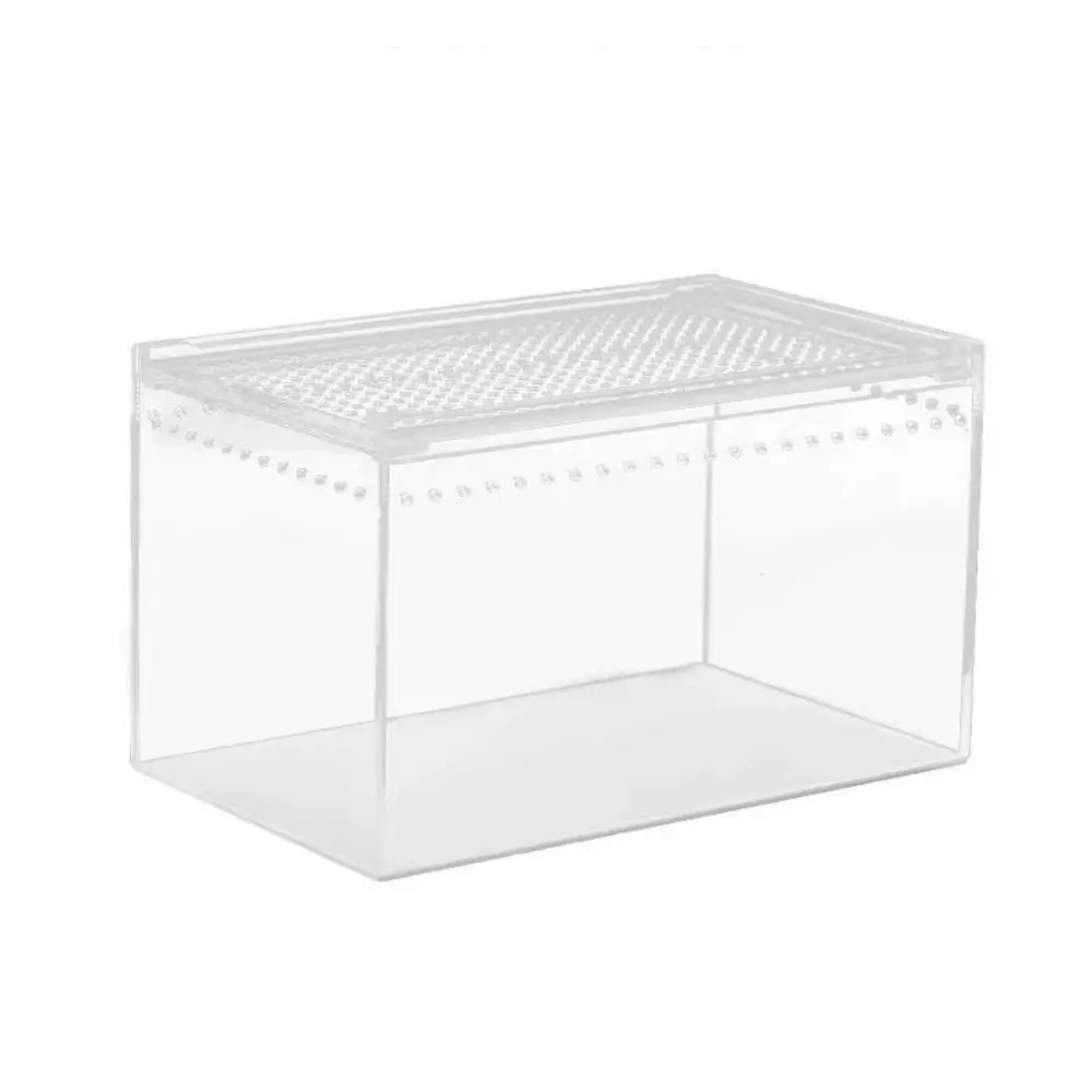 Transparent Reptile Breeding Box Breathable Acrylic Lizard Terrarium Habitat Prevent Escape Reptile Hatching Terrariums