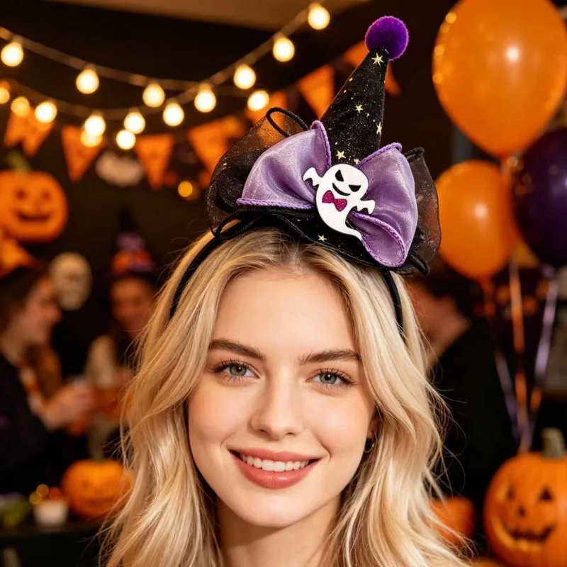 Halloween Headband Cute Pumpkin Hair Hoop for Party Decor Ghost Shape Hair Bands Hair Accessories for Women Spooky Head Band