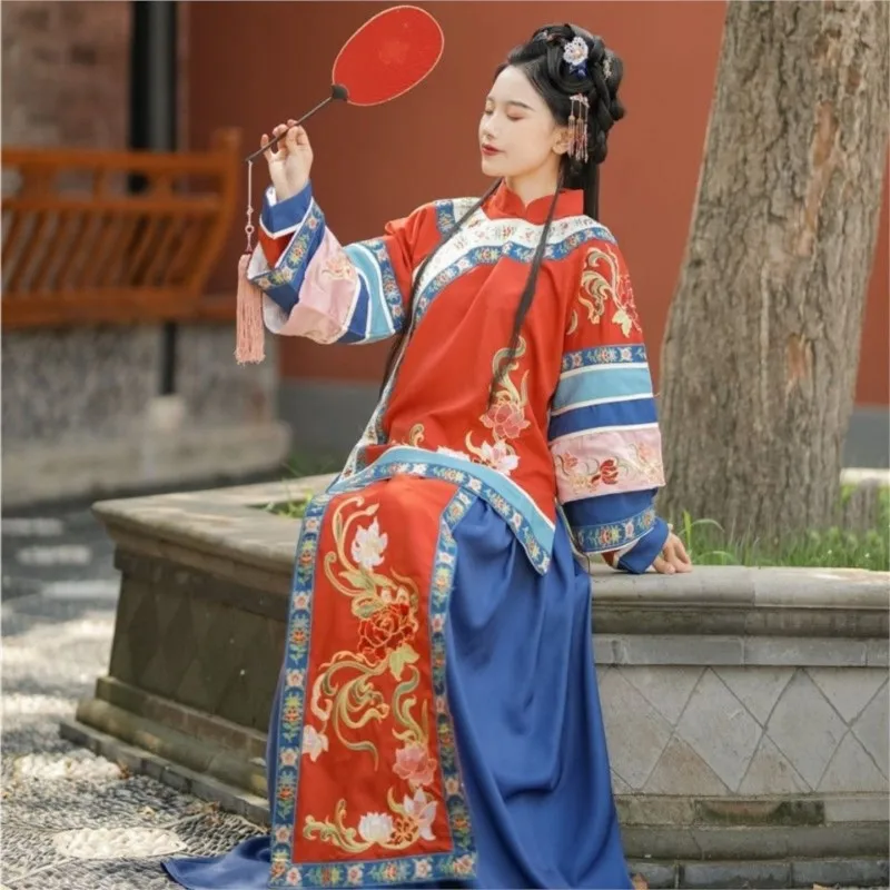 Retro Chinese Style Han Clothing Wedding Hanfu Qing Dynasty Ancient Costume Women's Young Mistress Traditional