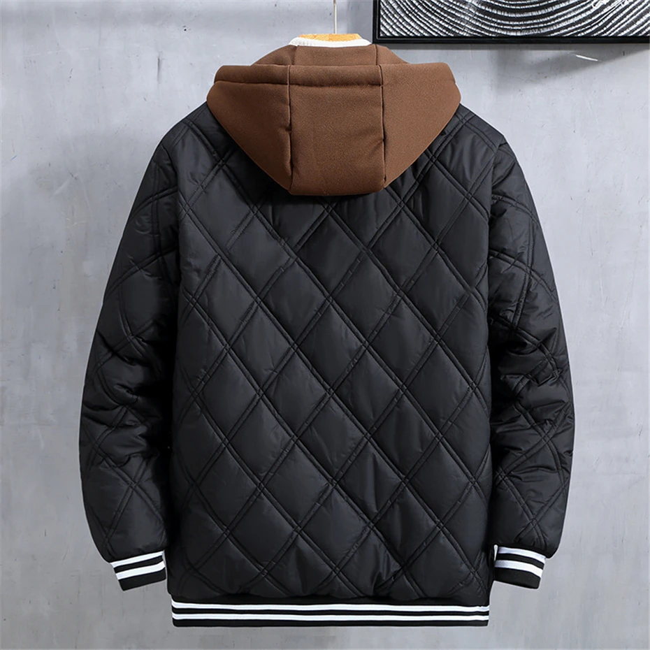 160KG Winter Thick Warm Jacket Coat Men Parkas Plus Size 10XL 11XL Fashion Casual Hooded Patchwork Jacket Male Thick Outerwear