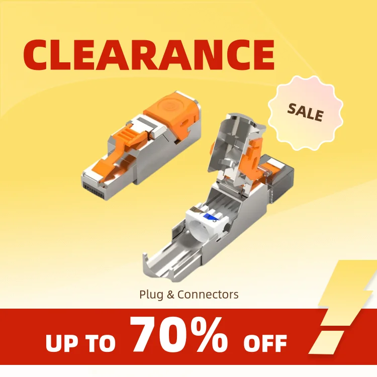 Clearance_RJ45 Cat8 Cat7 Cat6A Connectors Metal Tool Free Easy Termination Plug 2000MHz 40G LAN Cable 22AWG - 24AWG Reusable Eth