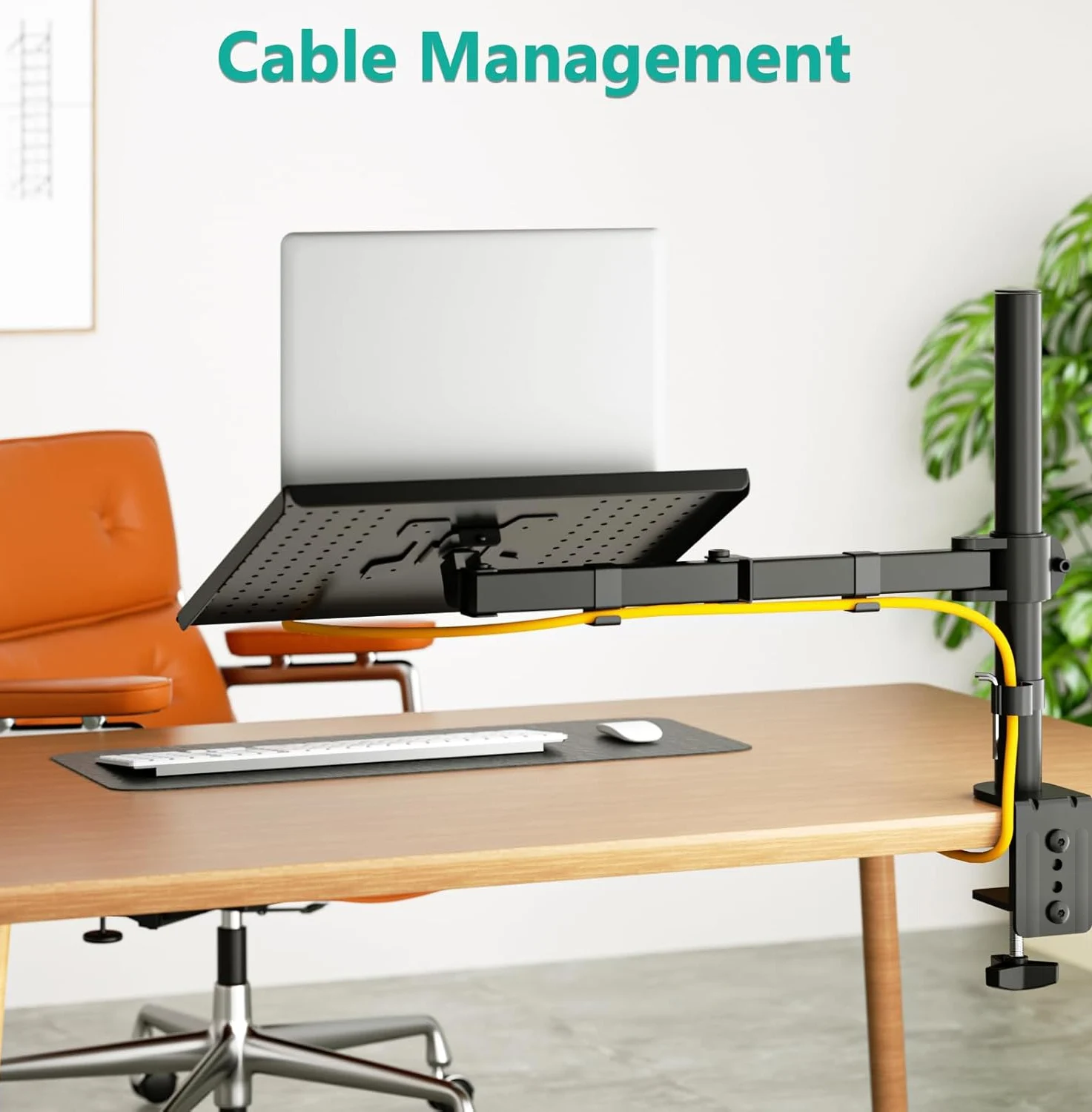 يمكن رفع وخفض حامل الكمبيوتر المحمول مع المشتت الحراري. يمكن لحامل الكمبيوتر المحمول برأس واحد يدور 360 درجة ° أسود #3