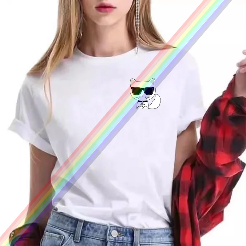 Oversized Luxury Brand Cat Tshirt Female Summer Casual T-Shirts For Women\'s Girls Streetwear Short Sleeve Tee Shirt