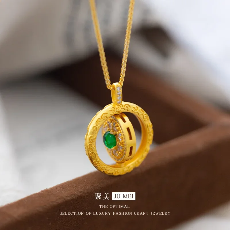 24K Gold (AU999) Reversible Tathagata Baby Pendant | Gilt Sitting Buddha with 360° Rotating Halo, Chiseled Lotus Pedestal