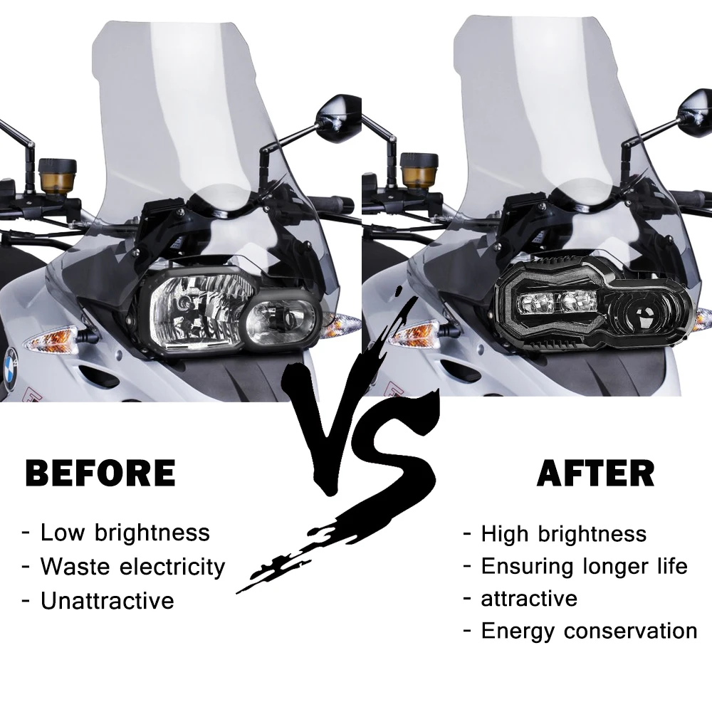 LED Headlight High Low Beam With halo DRL Assembly Kit Replacement Headlight