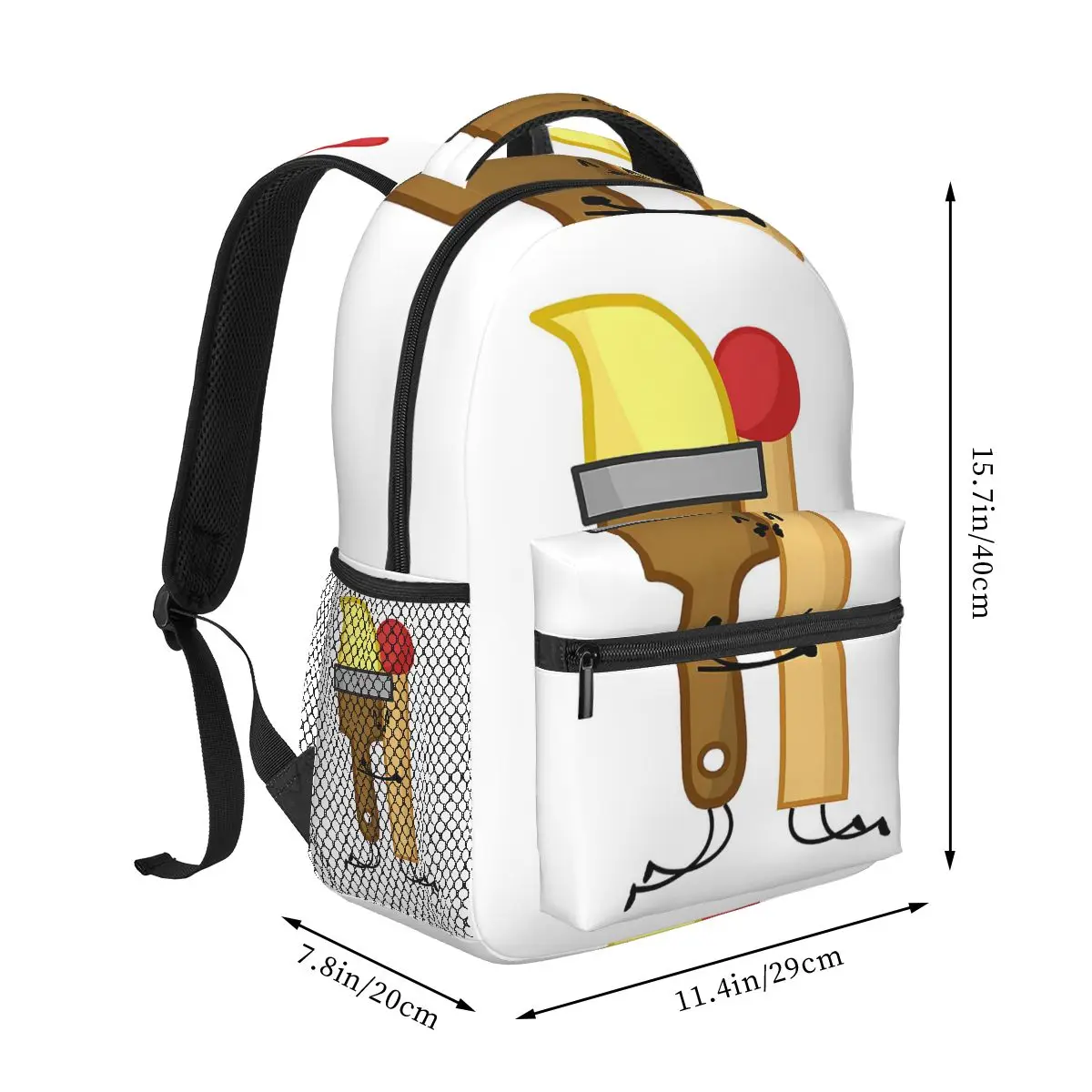 BFDI Inanimate Insanity All Characters Student Backpack School Bag Hiking Travel for Boys Girls Fashion Bookbag Shoulder Bags