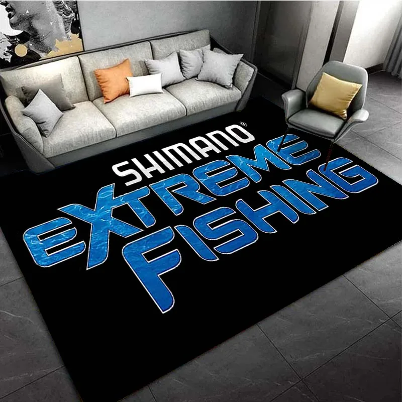 S-Shimano Fishing Tackle Bike Brand Logo Area Rugs for Living Room Bedroom Decoration Rug Children PlayRoom Mat Anti-slip Carpet