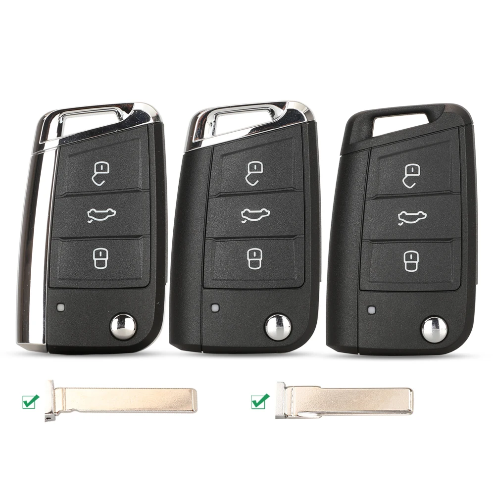 

jingyuqin Remote Flip Car Key Shell Case For VW Golf 7 Sportsvan GTI MK7 PASSAT B8 JETTA Touran Skoda Octavia A7 SEAT LEON IBIZA
