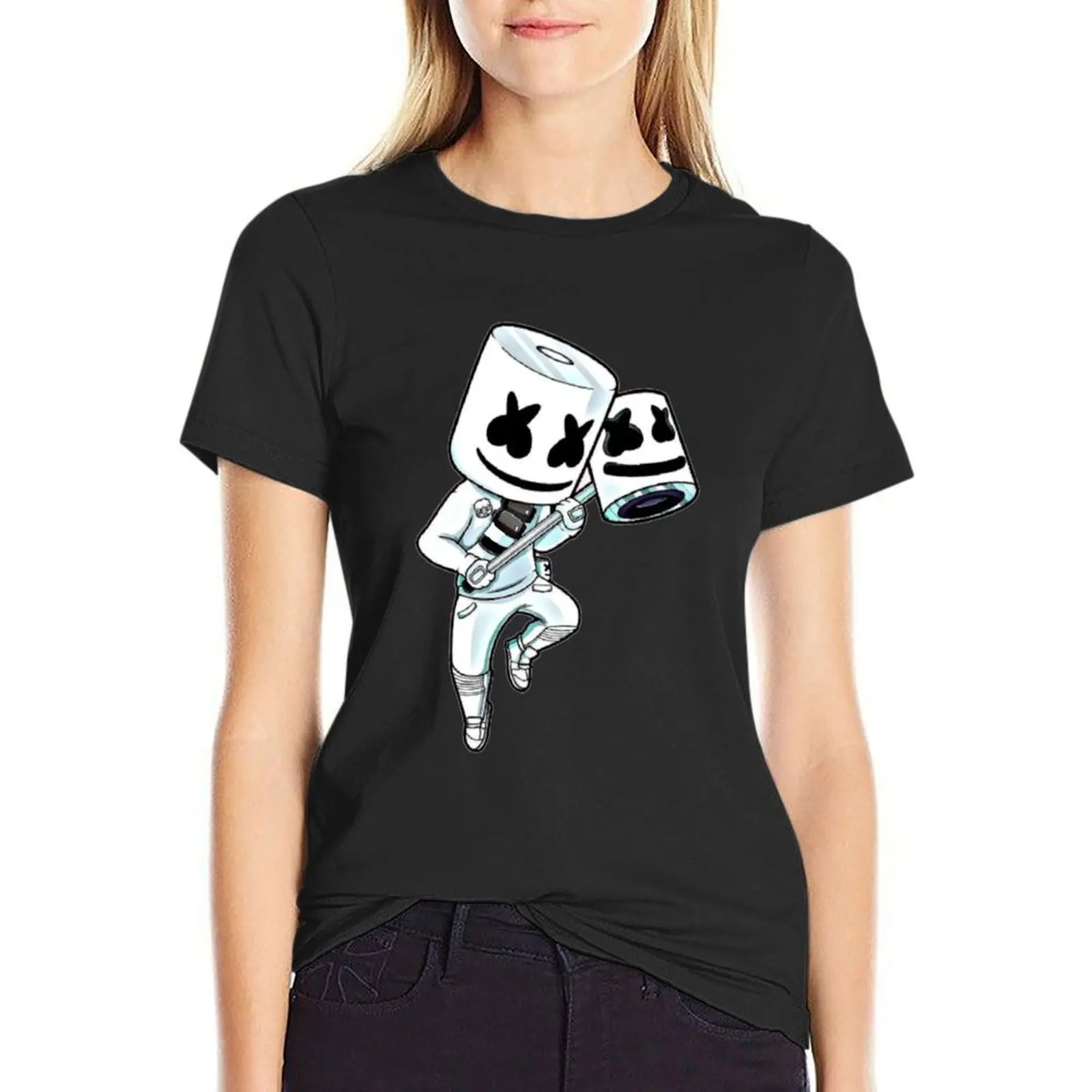 

Marshmello T-Shirt vintage kawaii clothes summer tops Women's clothing