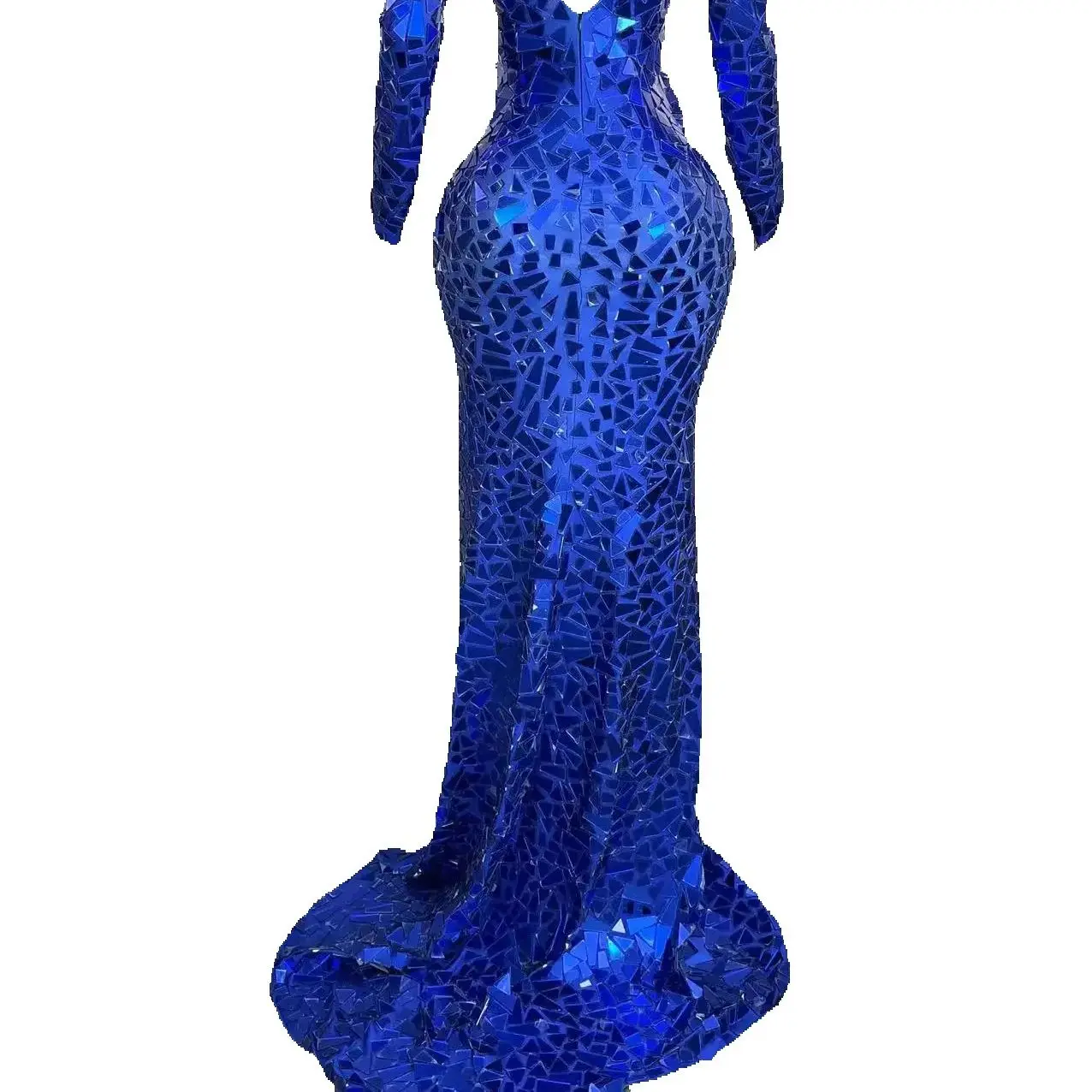 ZD 2025 transfrontalière européenne et américaine femmes automne nouvelle robe tempérament banquet performance longue queue de poisson minceur