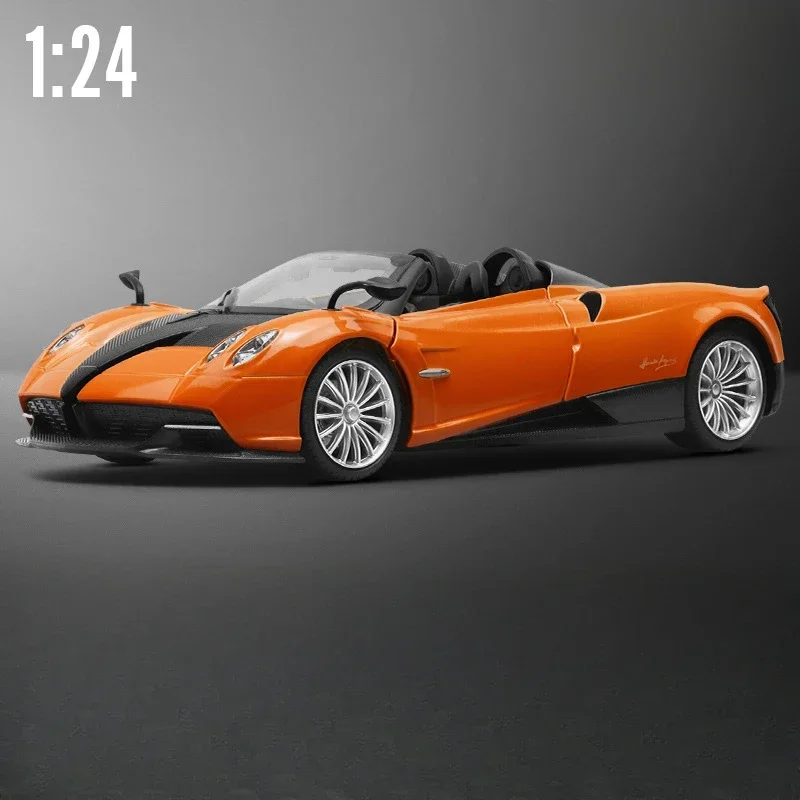 Pagani Huayra Roadster Alloy Car Model Diecast 1:24 Sound Light Collective Metal Miniature Voiture Boy Car Toy Gift Birthday