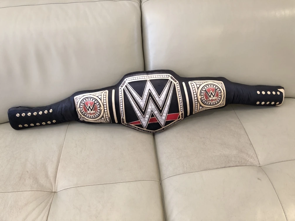 

In Stock Entertainment World Wrestling Entertainment championship gold belt Throw Pillow Cushion