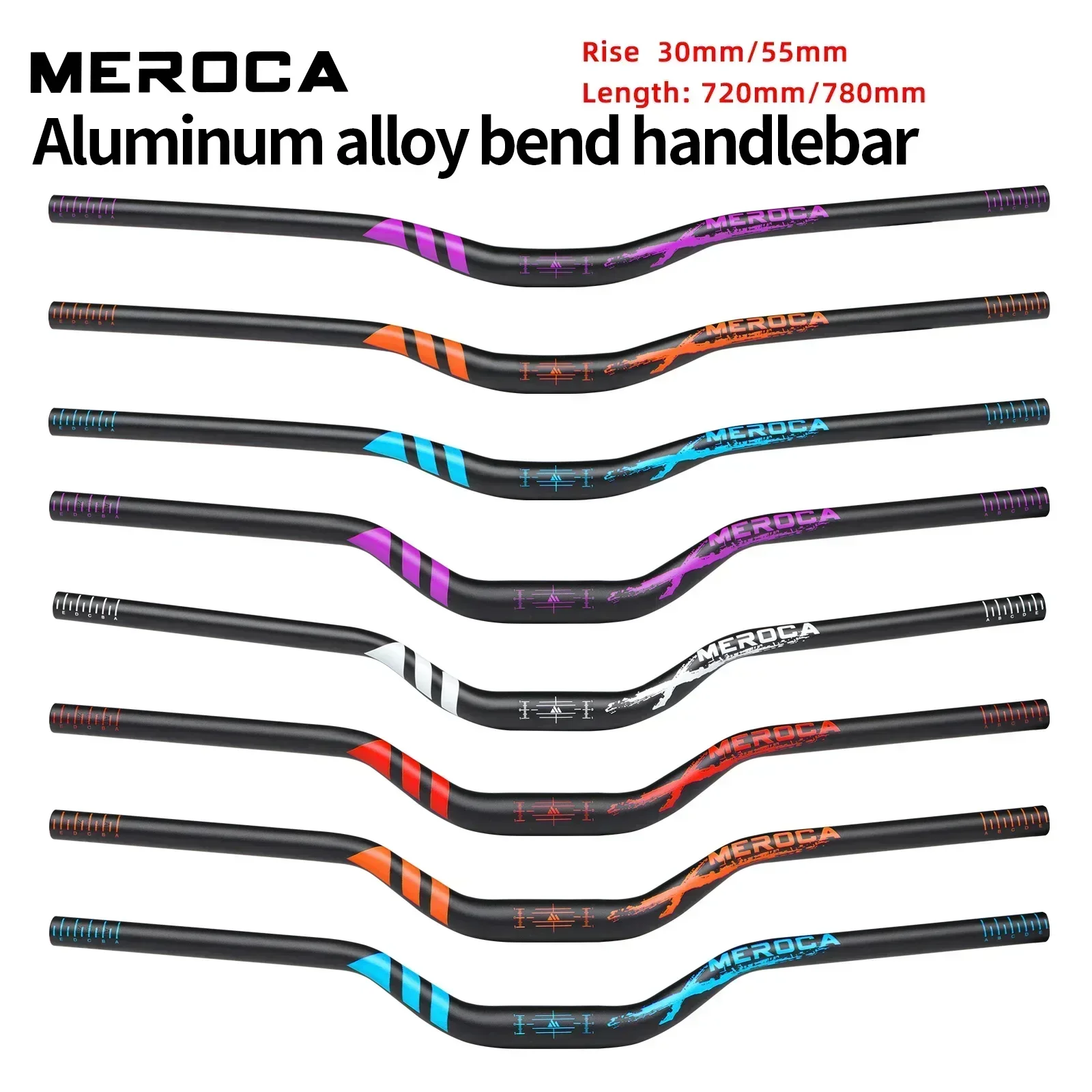 

MEROCA 31.8mm MTB Handlebar 720mm/780mm 30/55mm Rise Aluminum Alloy Bicycle Handlebar for Mountain Bike High-Strength