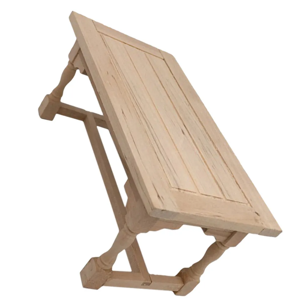 

Miniature Wooden Dining Table 1:12 Scale Dollhouse Furniture Realistic Design Precise Detail Sturdy Wood Lightweight Display