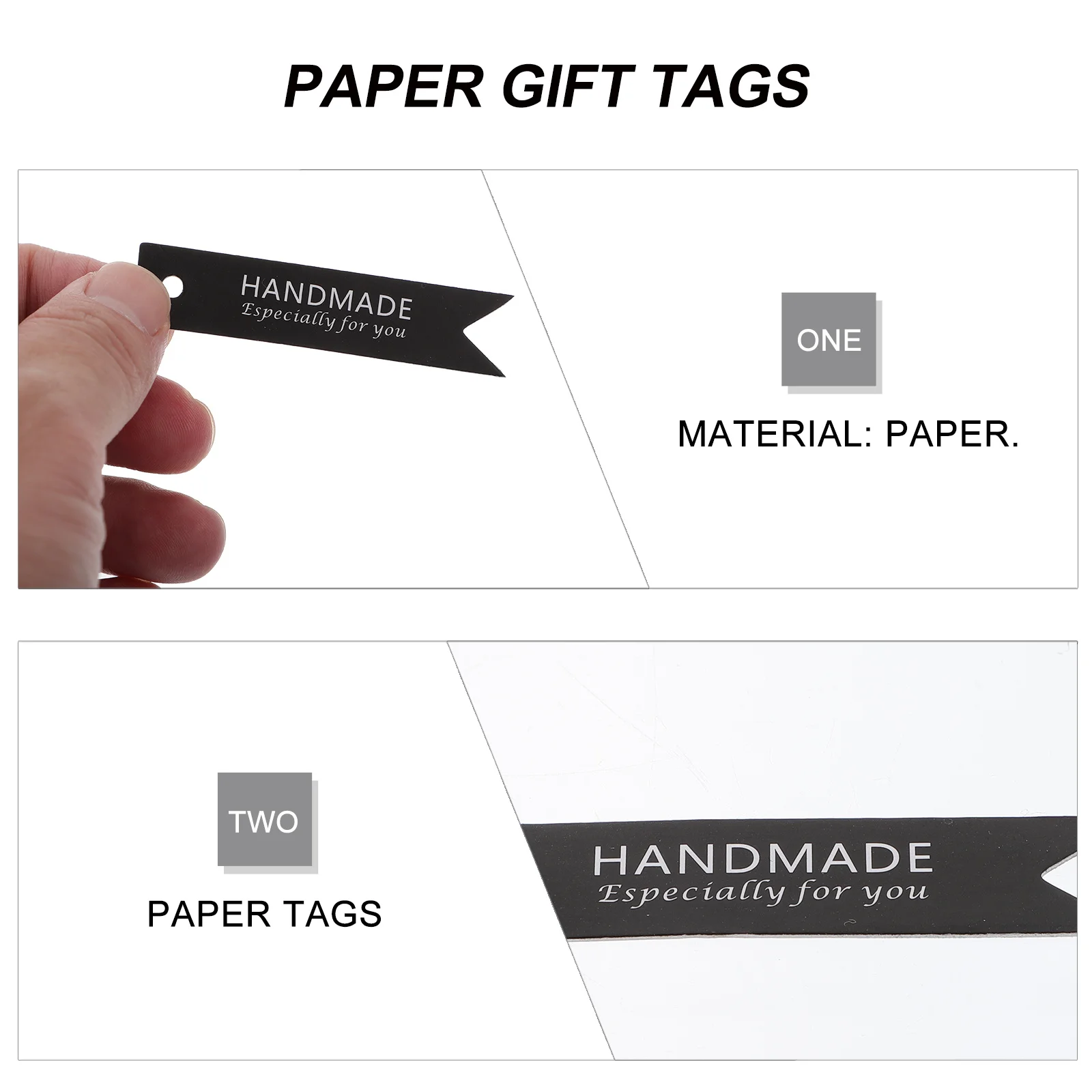 

100Pcs Dual Tone Paper Hang Tags for Aromatherapy Candles DIY Gift Labeling Handmade Cakes Baking Food Blessing Card Tags