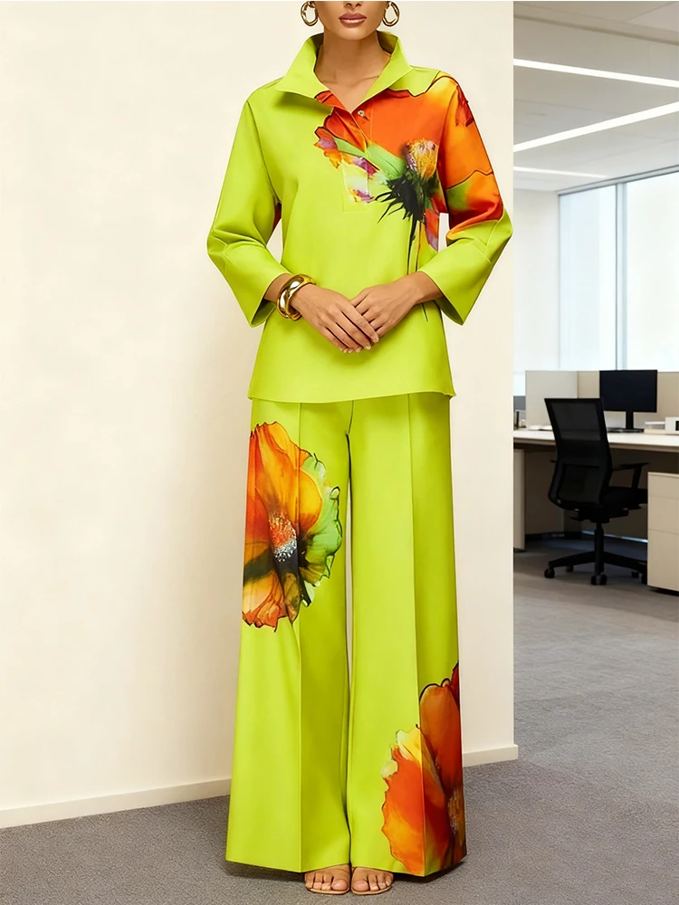 Beautyblue Mock Neck Mini sukienki damskie sukienki z nadrukiem nowa linia A z długimi rękawami plisowana wysoka talia Y2k ubrania sukienka Boho