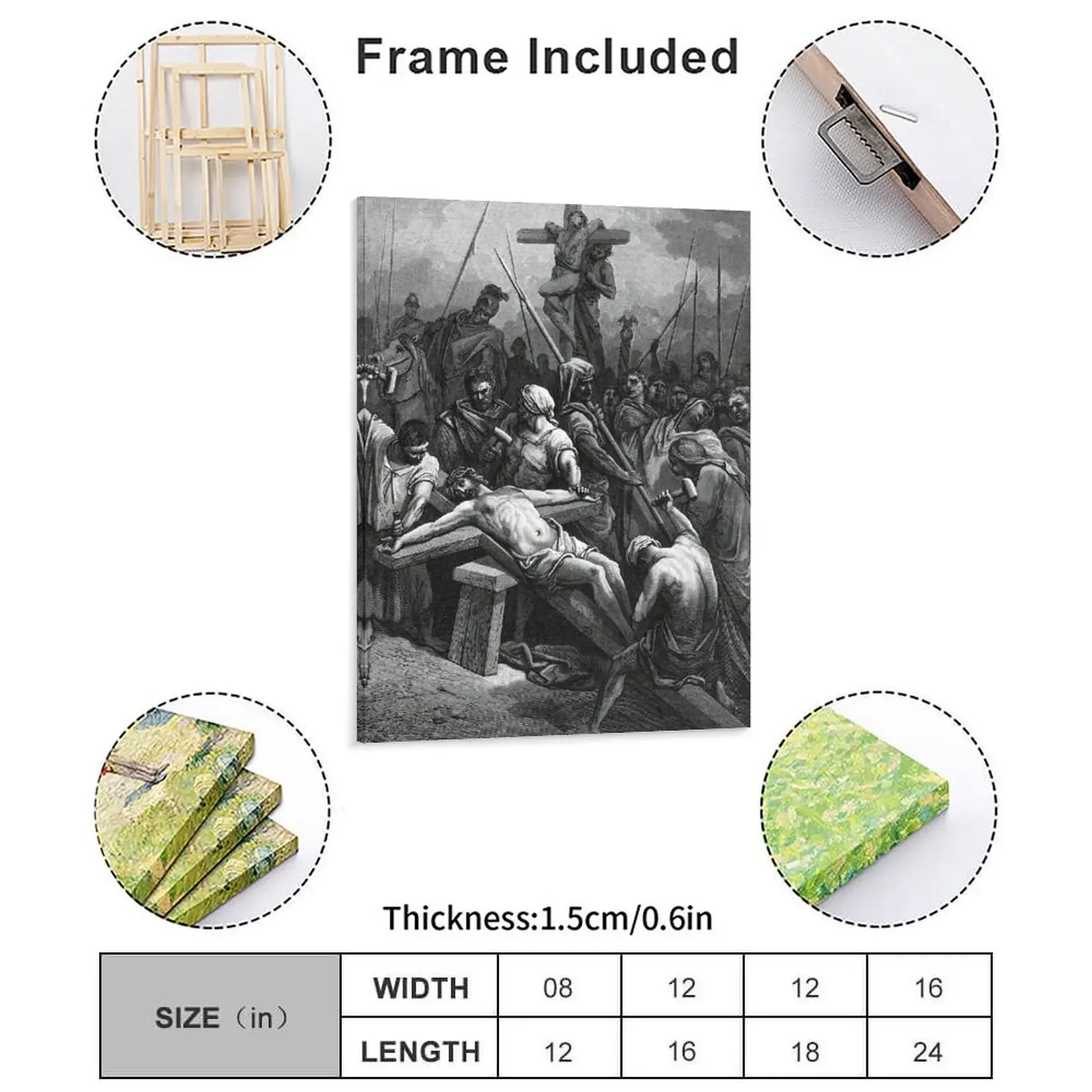 Crucifixion Of Jesus Canvas Painting Designs Cinema Wall Cave Club Pub Framed Wall Paintings