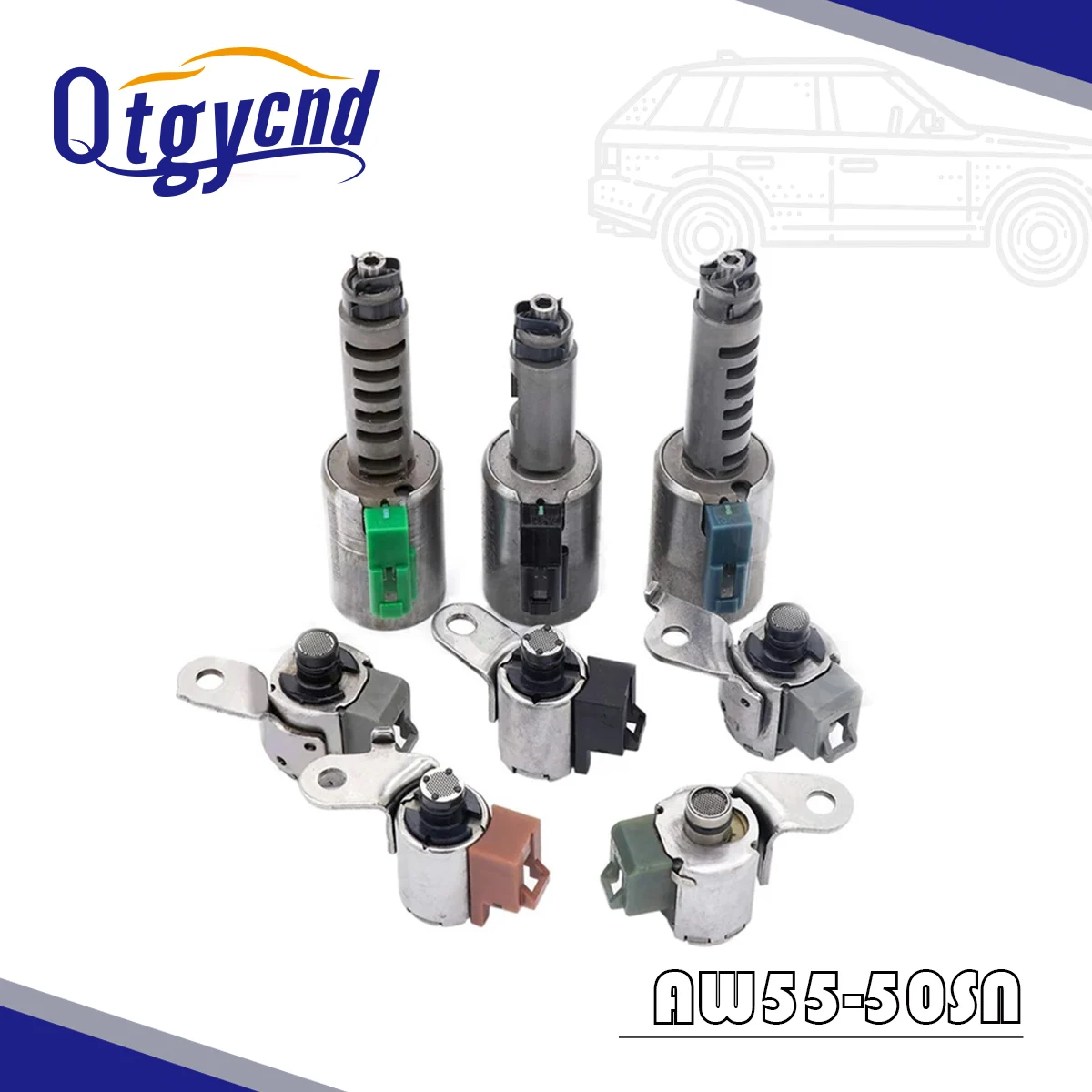 Original 8pcs Transmission Solenoid Valve Set For Nissan Opel Ford Volvo Saab Chevrolet AW55-50SN AW55-51SN AF33-5 AW235 RE5F22A