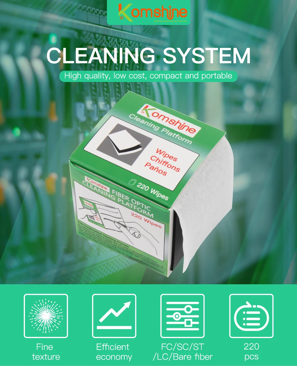 

Волоконно-оптическая чистка Paltform FOCP Komshine Classic Cleaning Tool 220 Салфетки для очистки более 500 раз для сварочного аппарата OTDR