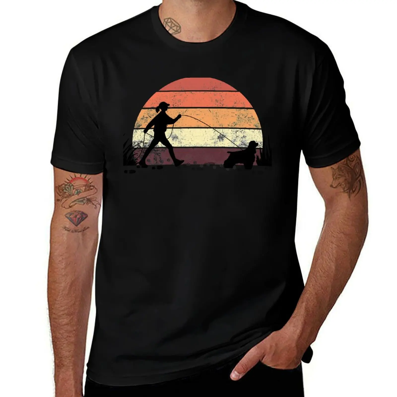 Tracking Dog Female (American Cocker Spaniel) T-Shirt Running Performance Short Sleeve Tee T-Shirt