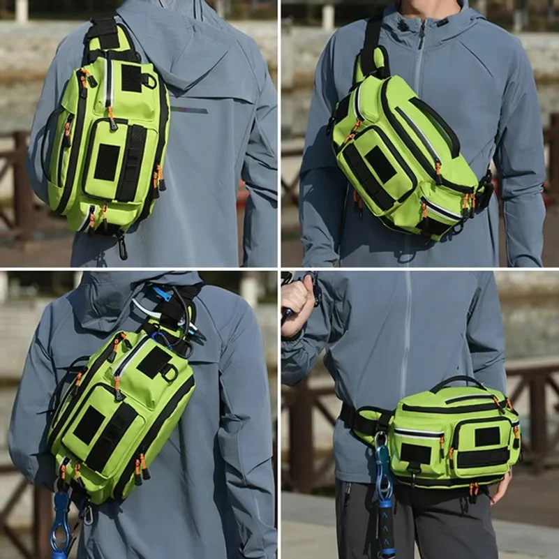 Men's Fashion Lure Waist Bag Molle Sports Hunting Fanny Pack Outdoor Hiking Running Cycling Rig Pouch Multi-pockets Chest Bag