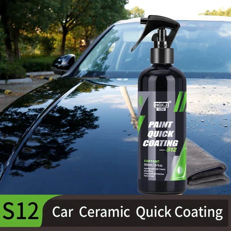 Revestimiento cerámico para coche, Spray detallado de coches, esmalte corporal Nano hidrofóbico, cuidado de pintura, HGKJ S12, cera líquida de